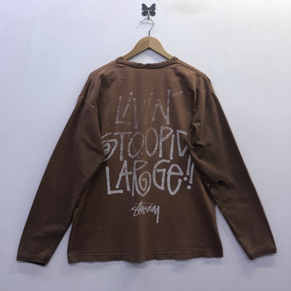 Distressed Stussy Livin Stoopid Large Long Sleeve T-shirt - Etsy Distressed Stussy Livin Stoopid Large Long Sleeve T-shirt - Etsy