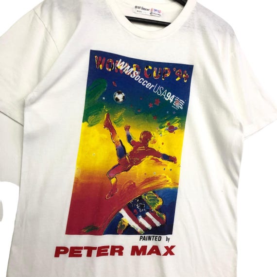Vintage 90s WORLD CUP 94 Peter Max Art Painted Poster Tee
