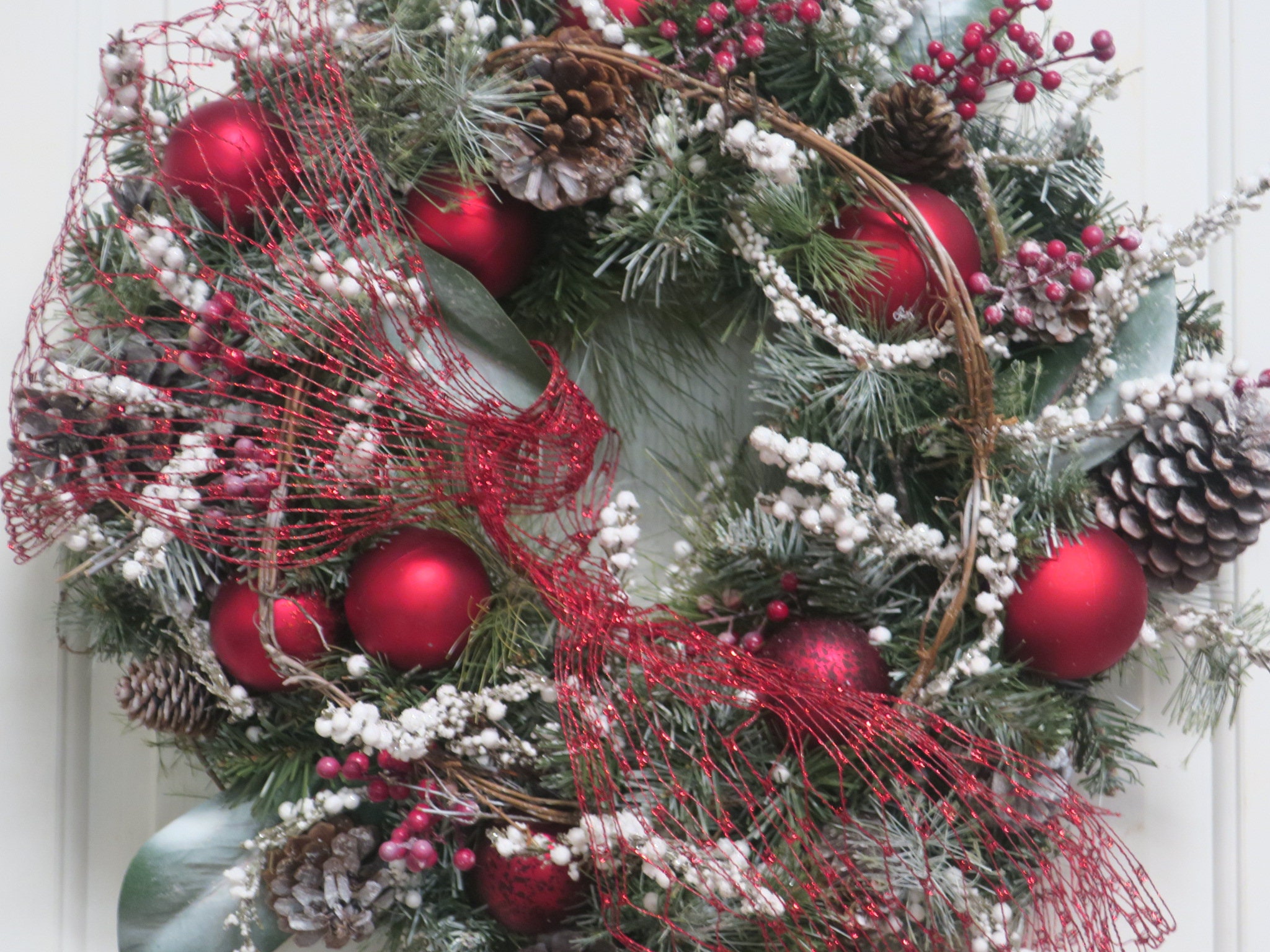 Stunning Christmas French Door Wreaths 257 Matching Etsy