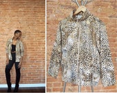 80s Windbreaker with cheetah print - fits small, medium