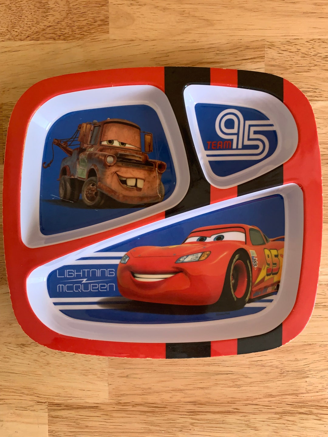ZAK Designs Lightning Mcqueen Three 3 Compartment Acrylic Etsy