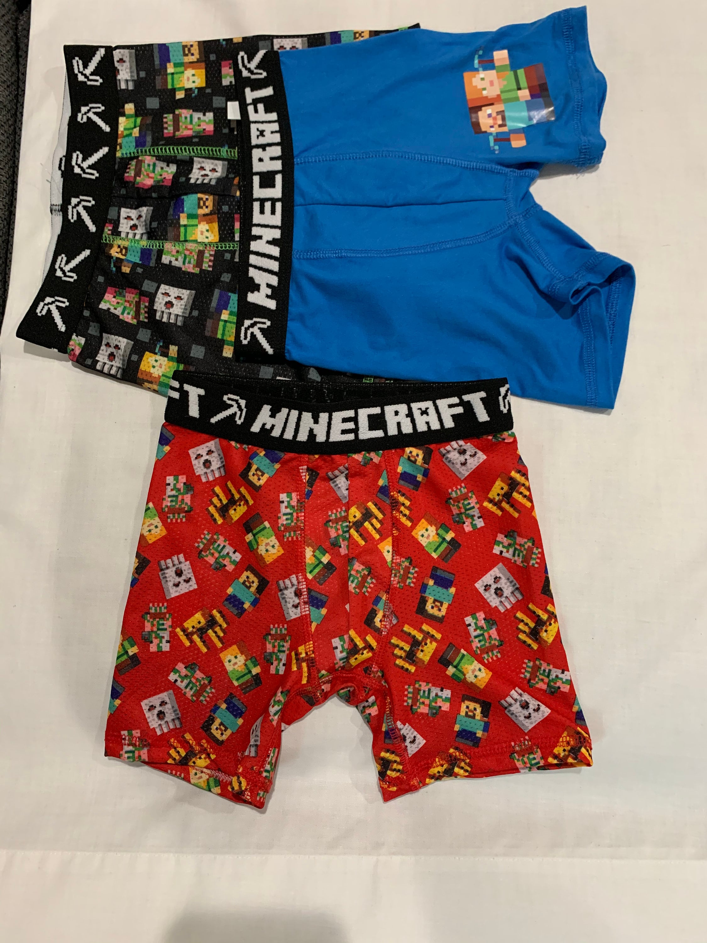 MINECRAFT Set of Three 3 Boys Athletic Boxer Briefs Mesh Fabric Size 4 