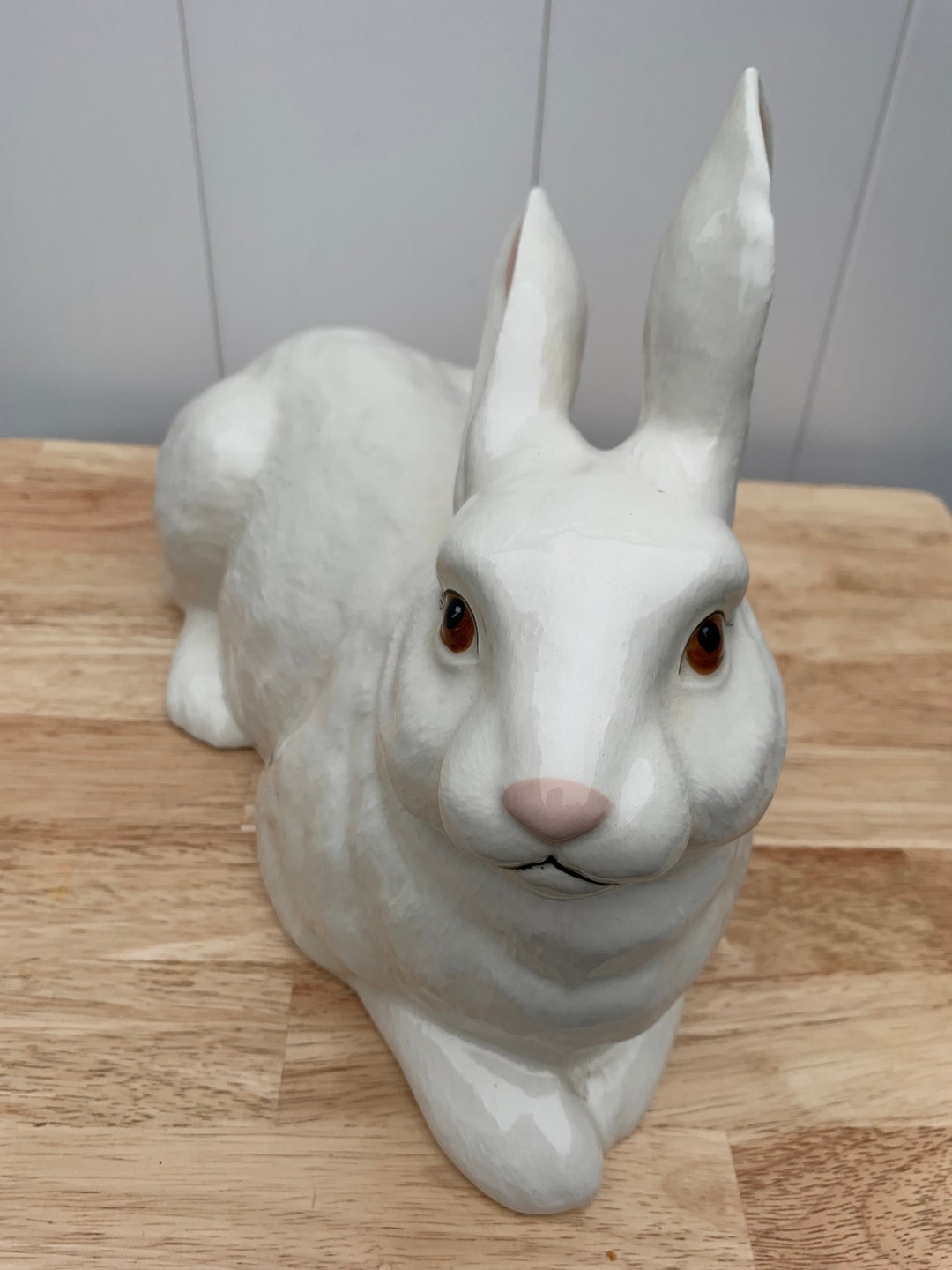 White Ceramic Bunny Rabbit Ornament 10x 15 - Etsy