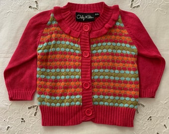 Beautiful Long Sleeve*  Infants Girls Cardigan With Scallop Collar& Button Down Closure* Size 3-6 Months* Only Kids*