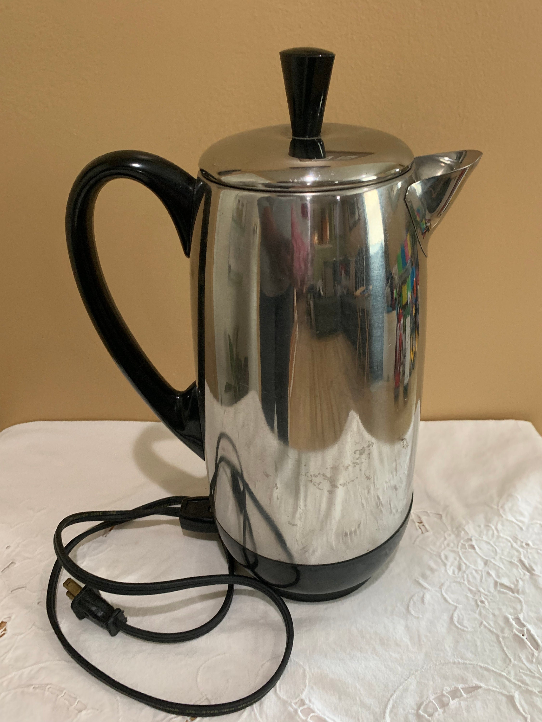 Vintage Farberware 12 Cup Electric Percolator Coffee Pot Stainless