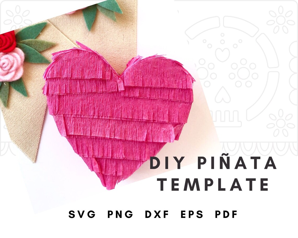 Heart Mini Pinata Template Digital Download SVG Cut File for - Etsy