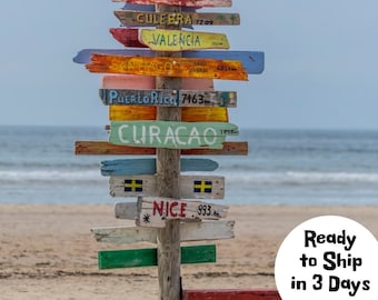 Letrero de bar Tiki, decoración de casa de playa, flechas de madera, decoración Tiki, letreros direccionales, letreros costeros personalizados para playa, letrero de madera