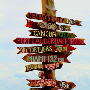 Set of 5 + 1 FREE Tiki Bar Decor Directional Signs | Holiday Wood Signs  | Travelers Unique Gift | Outdoor Decor | Beach Gift for Parents