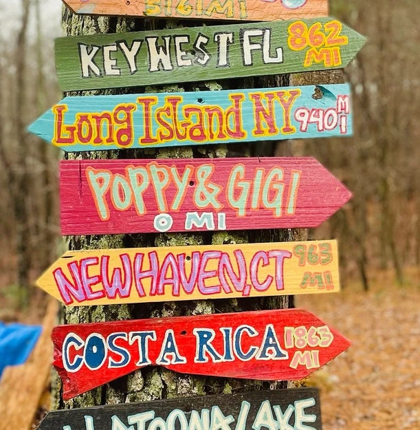 Beach Location Mileage Wooden Sign, Custom Miles To Ocean Destination Sign, Beach Decor - Rustic Hand Made Vintage Wooden Sign Decor