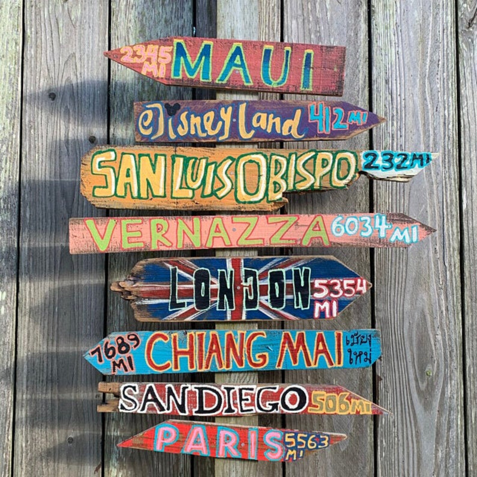Directional Signs Outdoor Travel Sign Personalized Patio | Etsy