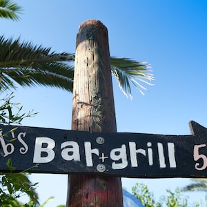 Tiki Decor Bar and Grill Customized Name Sign | Personalied Gift | Gift for Him | Disney TIkiland  |  Wood Directional Signs | Name Crest