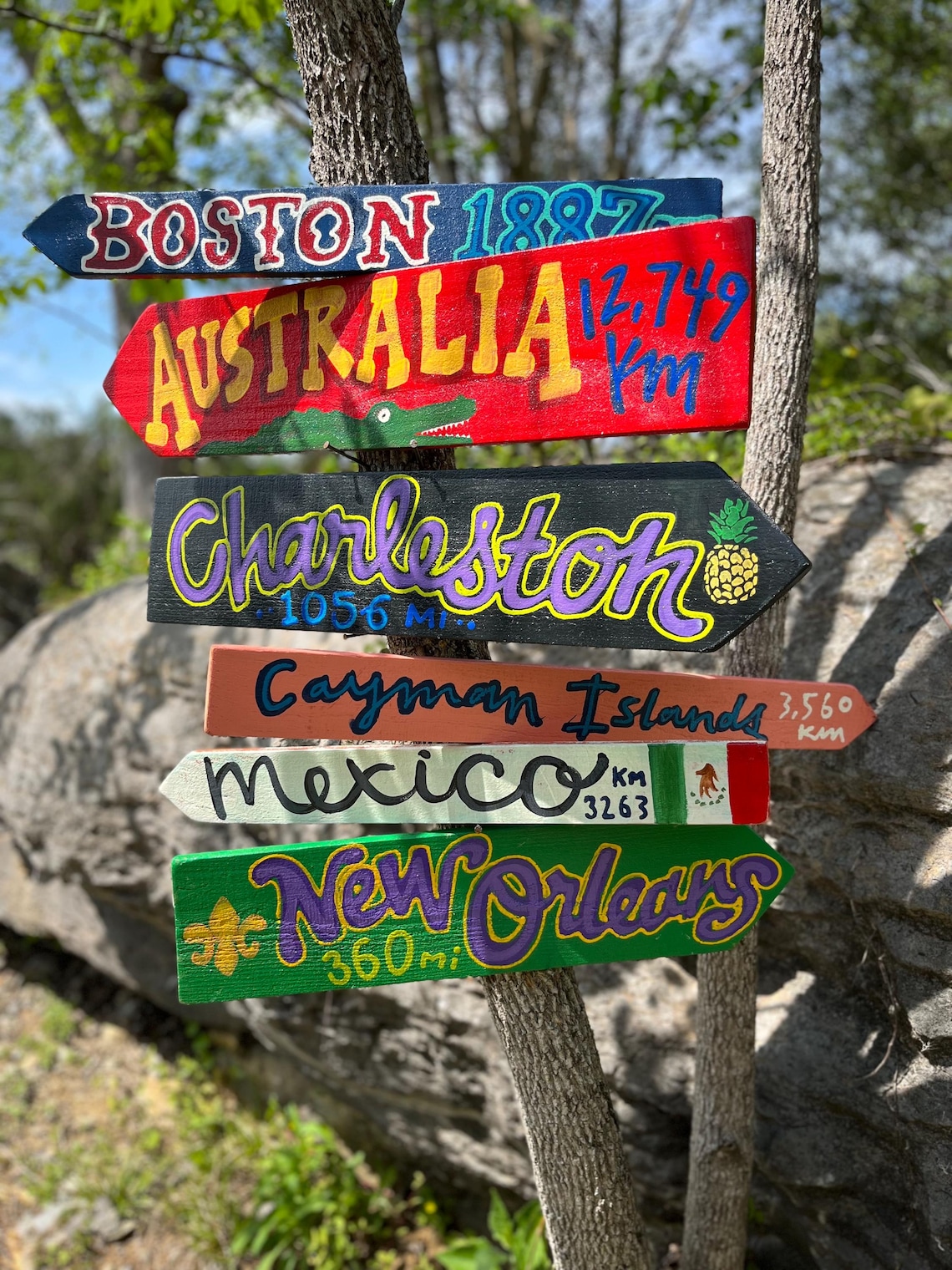 Set of 6 Destination Signs , Location Sign , This Way Arrow , Lakeside ...