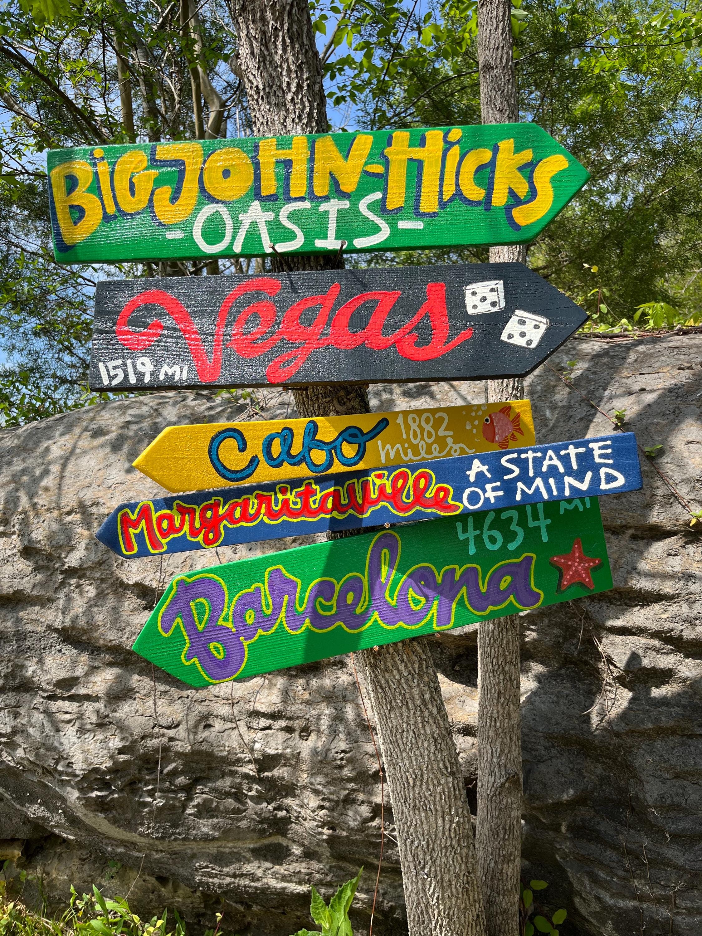 Set of 6 Destination Signs , Location Sign , This Way Arrow , Lakeside ...