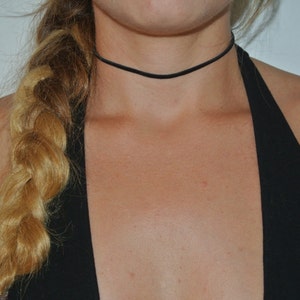 Black Suede Choker | Simple Choker Necklace | Adjustable Choker | Plain Choker | 90s Choker | The Sandy Vine