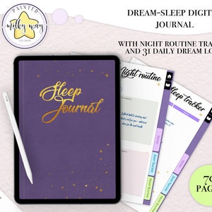 Digitale slaap - Droomdagboek: Goodnotes, hyperlinks, droomdagboek, droomnotitieboekje, droomtracker, slaapgrafiek, slaaptracker, droomlogboek, dagboek