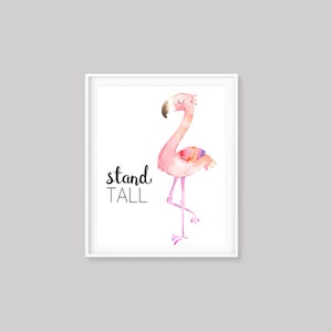 Pink Flamingo Print Flamingo Stand Tall Printable Wall Art - Etsy
