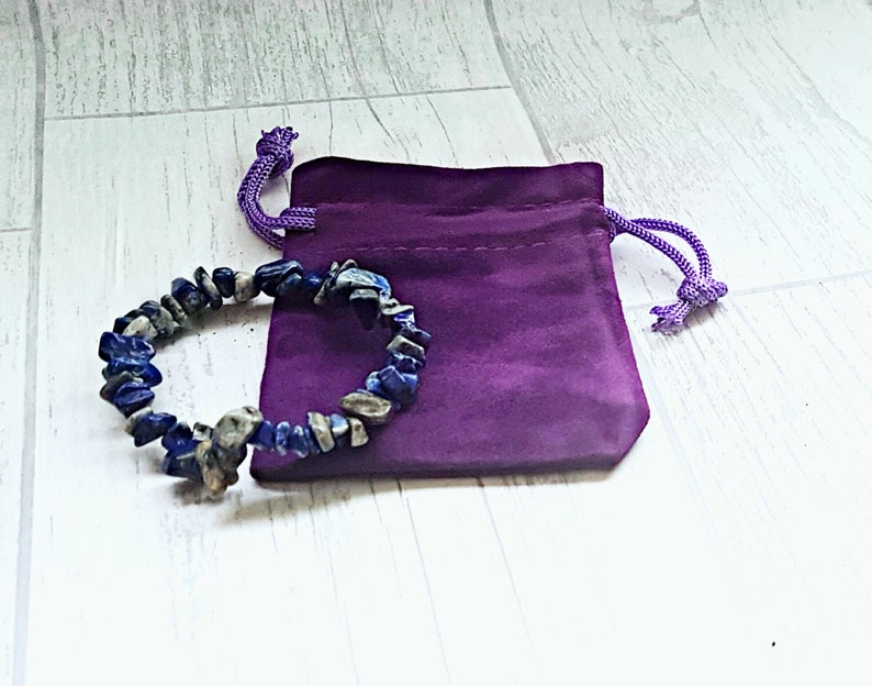 Lapis lazuli bracelet crystal chip bracelet crystal therapy gemstone jewellery healing crystal bracelet healing bracelet