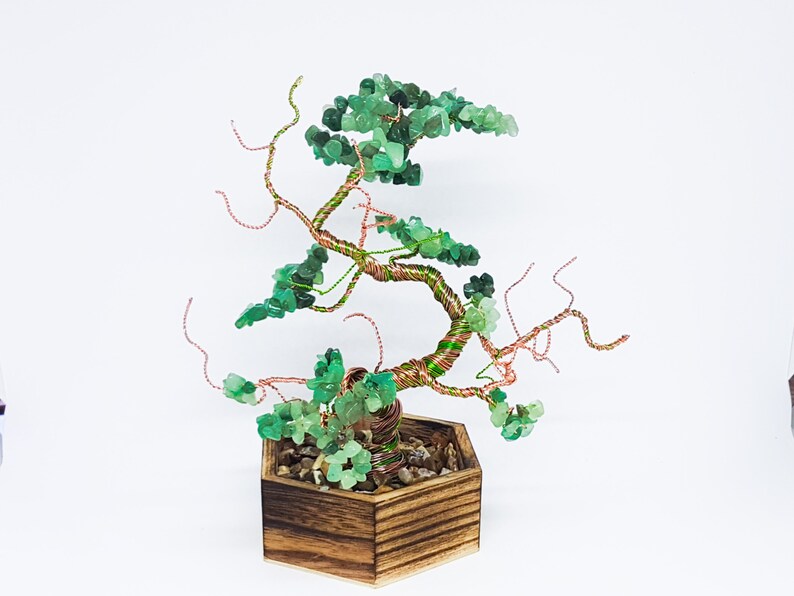 Green Aventurine Crystal Tree Gemstone Tree Gem Tree Feng Shui Money Tree Wire Tree Tree Sculpture Tree Of Life Wishing Tree Palmtree - 
