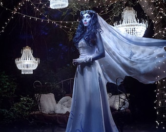 Ready to Ship Corpse Bride Corpse Emily Bride Wedding Dress Halloween Carnival Suit Cosplay Costume