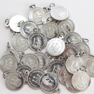 Lot of 3 Excellent Vintage French Louis-Marie Grignion de Montfort Souvenir of Calvary Medals