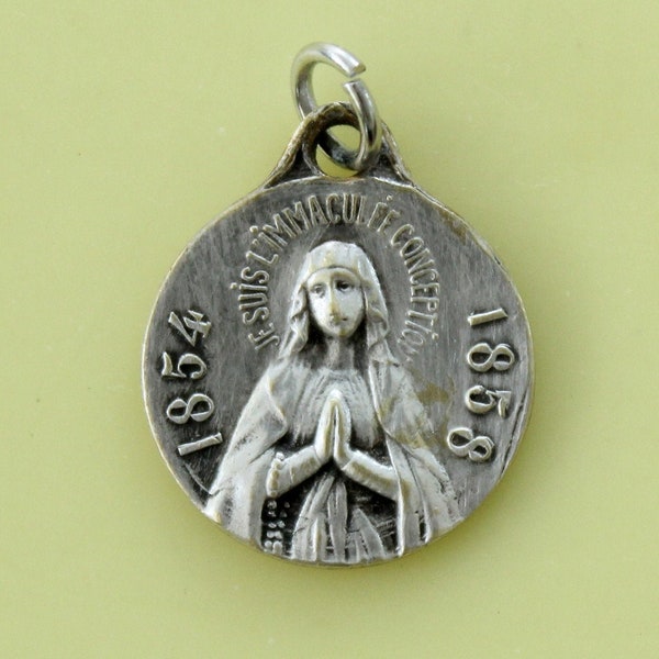 Vintage Our Lady of the Immaculate Conception 1854-1858 Medal | "In the Blessed Grotto of Lourdes I have Prayed for You."