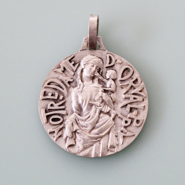 Vintage French Silver Notre-Dame d'Orval Medal | Modernist