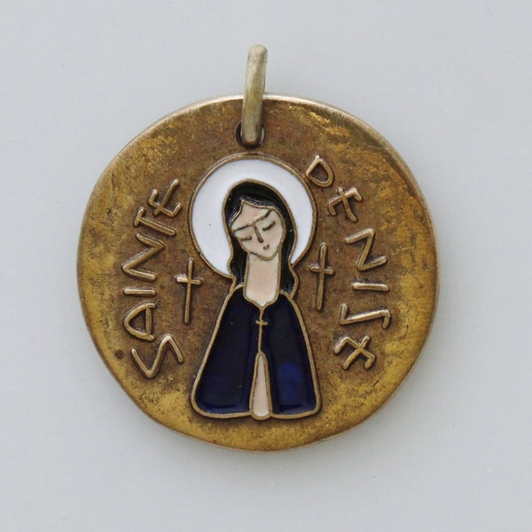 Vintage French Bronze and Enamel Saint Denise Modernist Medal | Elie Pellegrin