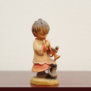 Excellent 3&quot; ANRI Juan Ferrandiz &#39;Trumpeter&#39; Hand Carved Figurine | Made in Italy