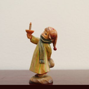 ANRI Juan Ferrandiz 3&quot; Scale Hand Carved Wood &#39;Night Night&#39; Figurine | Made in Italy