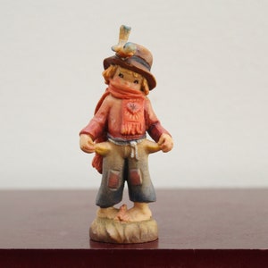 ANRI Juan Ferrandiz 3&quot; Scale Vintage Figure Wood Carving &#39;The Poor Boy&#39; | Made in Italy