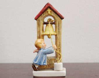 Pleasing 4-1/4" Spotl Goebel 'Church Bell Ringer' Angel Ringing Bell Figurine Candle Holder (SPO48) | TMK-6 | Made in W. Germany