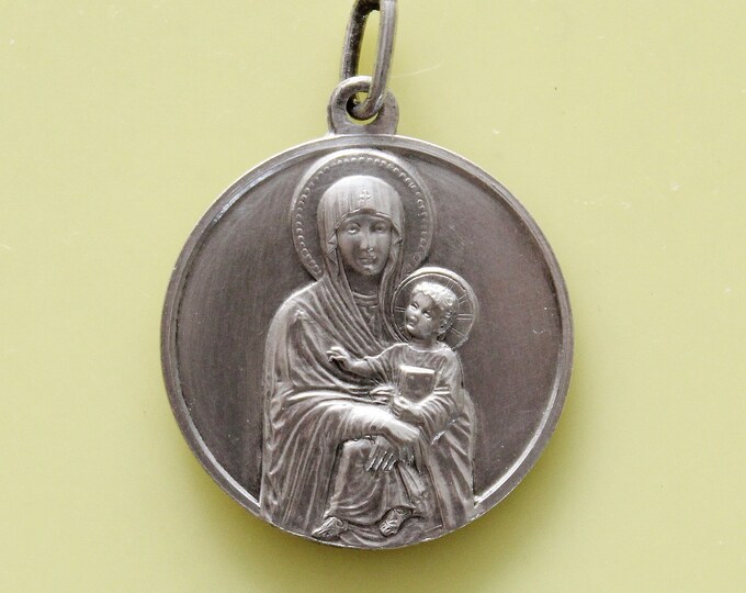 Vintage French Notre Dame Our Lady Virgin Mary & Pope Pius XI Medal - Etsy
