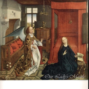 1960 Tipped-in Color Print ~ The Annunciation by Rogier van der Weyden