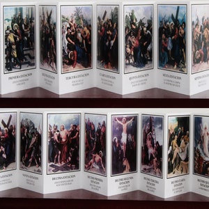 Via Crucis Camino de la Cruz Foldorama Accordion Style Booklet | Hecho en Mexico