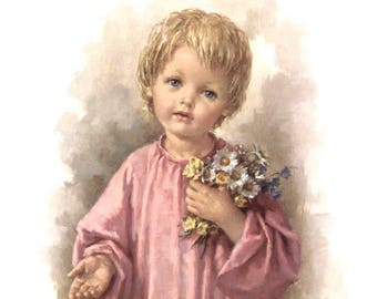 8x10 HOLY CHILD JESUS Religious Print  Art Picture | Italy