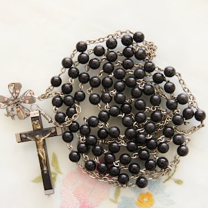 37&quot; Long Vintage Seven Joys of Mary Chaplet or Franciscan Crown Rosary - Made in Italy