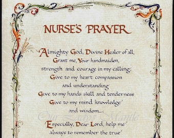 NURSE'S PRAYER - 8" x 10" Print