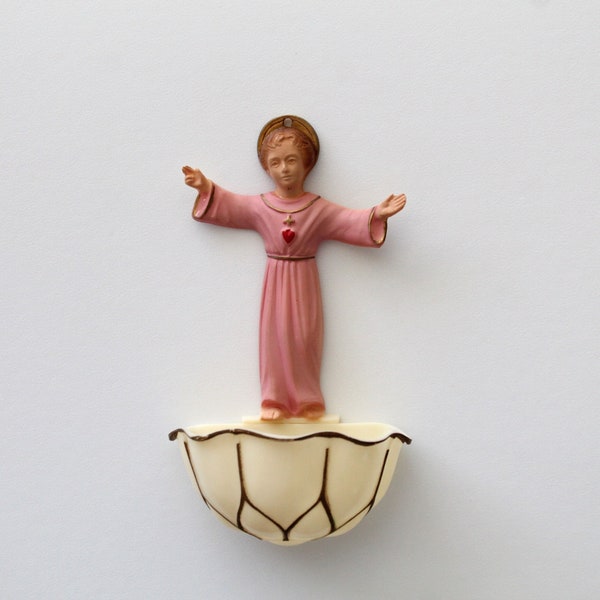 Mid Century Child Jesus Holy Water Font by Hartland Plastics | Made in Wisonsin, USA