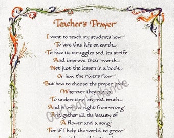 TEACHER'S PRAYER by James J. Metcalf - 8x10 Art Print Picture