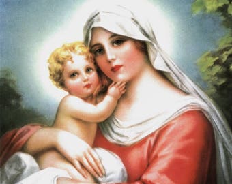 Madonna and Child - Virgin Mary & Jesus 8x10 Art Catholic Art Picture Print