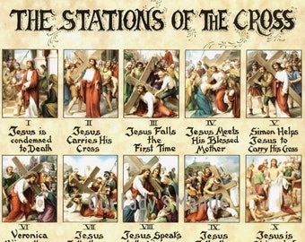 THE STATIONS of the CROSS 8x10 Catholic Picture Print from Italy