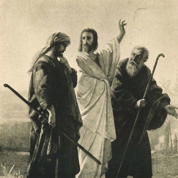 1912 Rare "The Road to Emmaus" Black and White Heliogravure /Photogravure