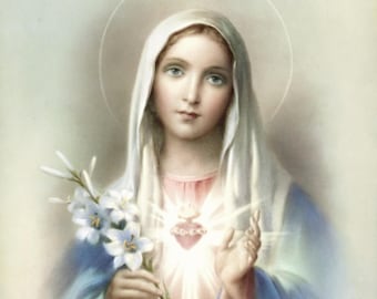 6x8 Immaculate Heart of MaryCatholic Print Picture | Italy