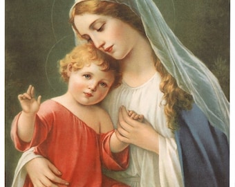 Blessed Virgin Mary with Child Jesus Picture Print 8" x 10" Madonna and Child