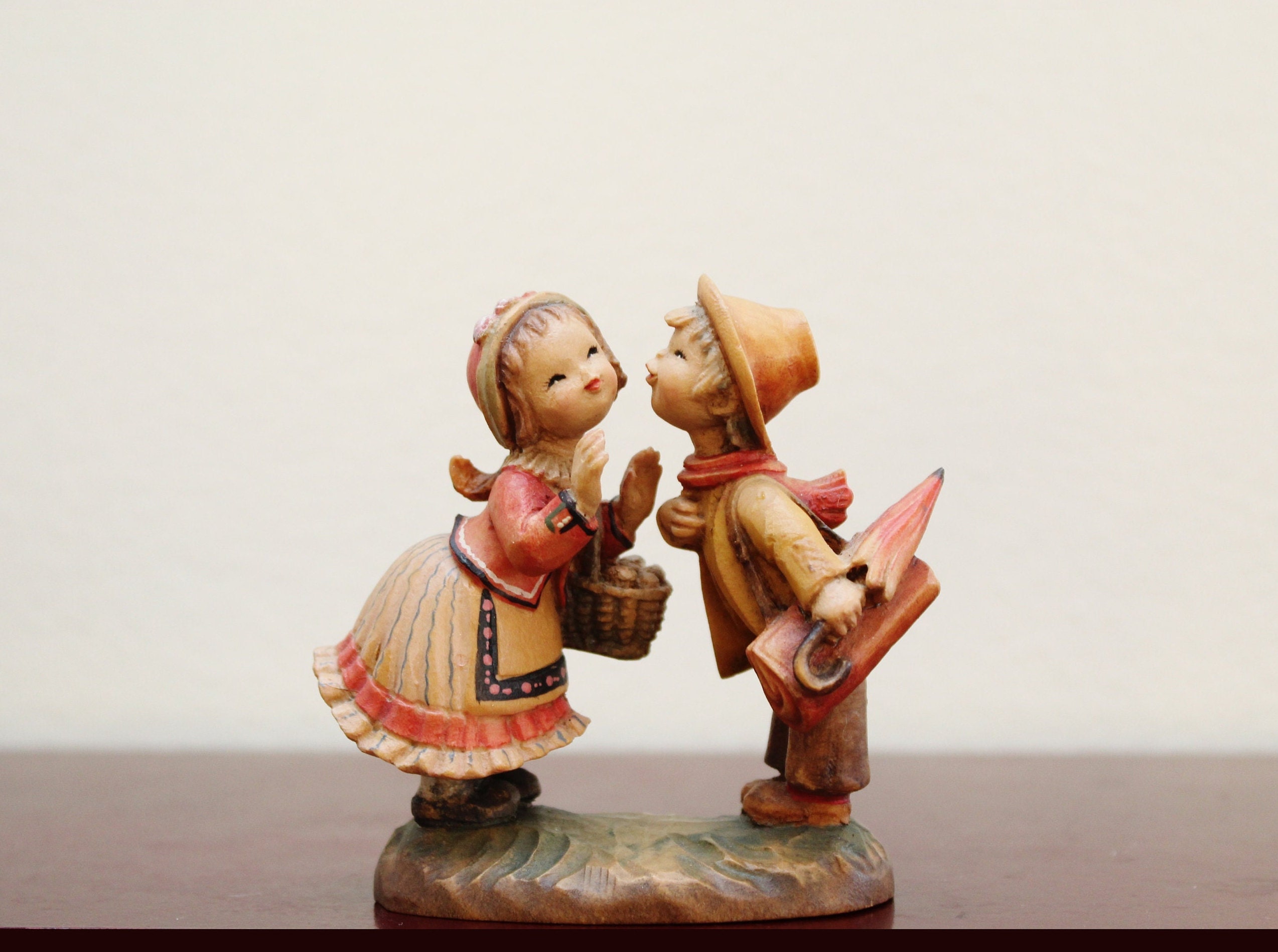 友情　ANRI　フェランディス　木彫り人形　イタリア　高さ28ｃｍ　レア 友情 ANRI フェランディス 木彫り人形 イタリア 高さ28cm レア 友情