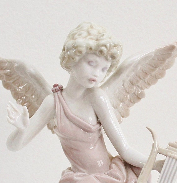 置物 Lladro Angel With Accordion Lladro Figurine Angel With