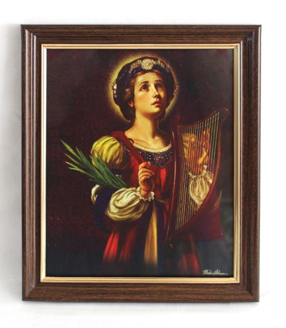 10x12 Mint in Box Framed Print Picture of Catholic Saint Cecilia