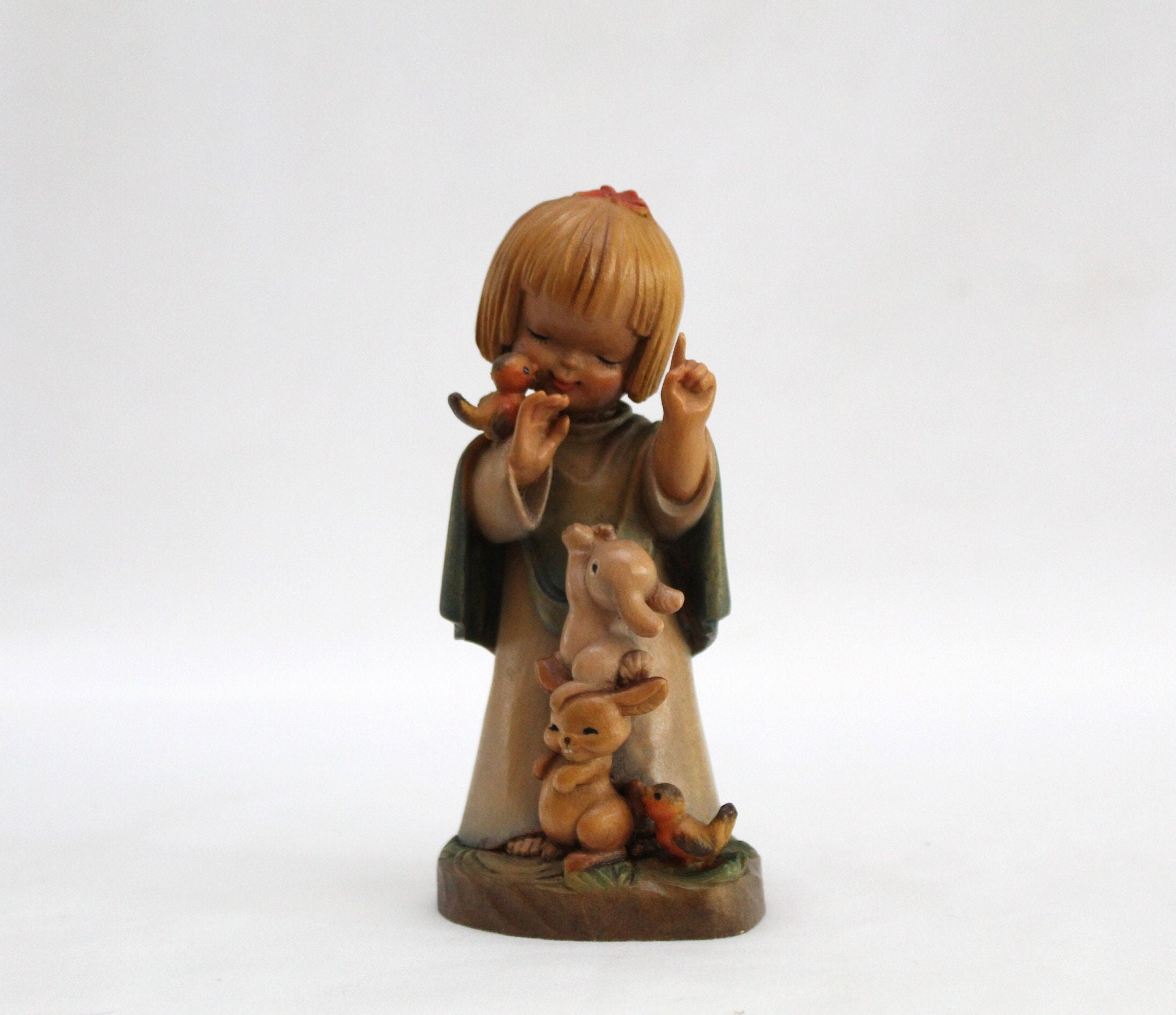 ANRI Juan Ferrandiz 6" Scale "Talking to the Animals" Figure Woodcarving | Made in Italy