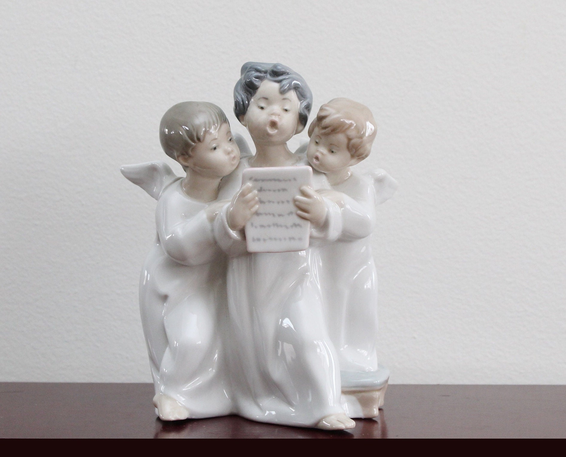 Lladro 3 Angels Figurine #4542, Singing Angel Choir, Retired