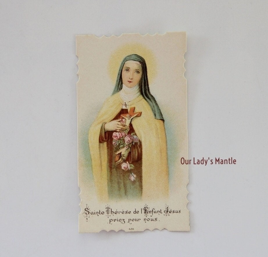 1920s French St. THERESE OF LISIEUX Die-cut Chromolithograph Holy